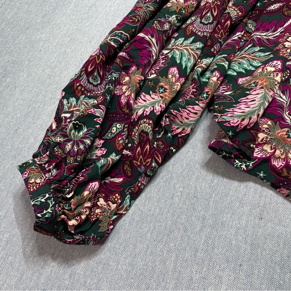 Ann Taylor Loft Paisley Blouson Sleeves Size M - Picture 2 of 6